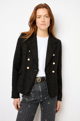 MYLA BREASTED DOUBLE TWEED BLAZER