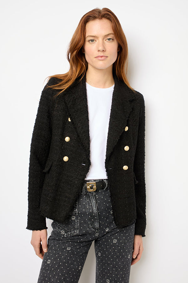 MYLA BREASTED DOUBLE TWEED BLAZER