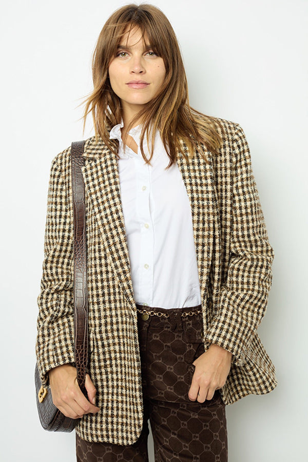 MANUELLE WIDE CHECK JACKET