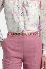 DAVOLI GOLD EMBELLISHED METAL BELT