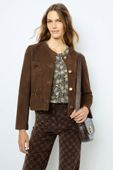 BELINA SUEDE COLLARLESS JACKET