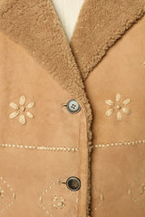 LYSIANNA EMBROIDERED SHEARLING SHORT JACKET