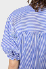 ULIANE RUFFLED STRIPED POPLIN BLOUSE