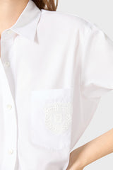 UDRIA EMBROIDERED LOGO POPLIN SHIRT