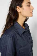 UDALINE INDIGO LOOSE-FITTING SHIRT