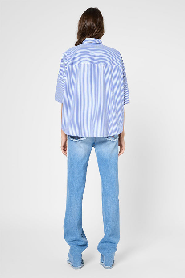 USIS STRIPED POPLIN OVERSIZE SHIRT