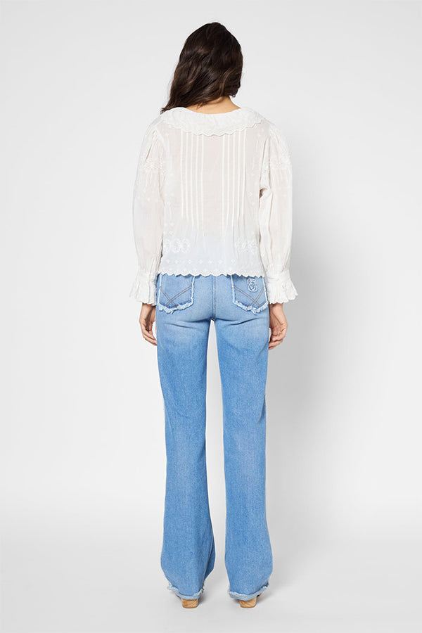 URTIZ WHITE EMBROIDERED COTTON SHIRT