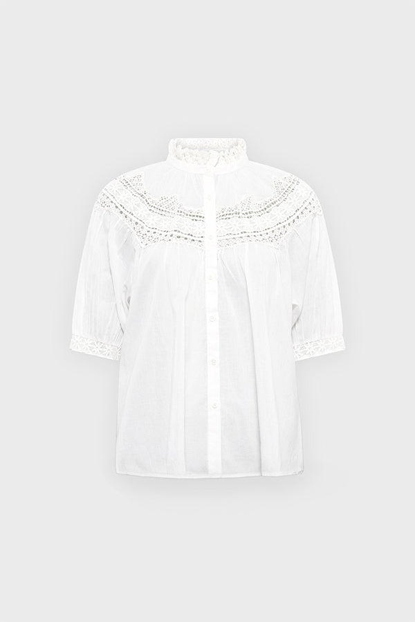 UMBER EMBROIDERED COTTON SHIRT