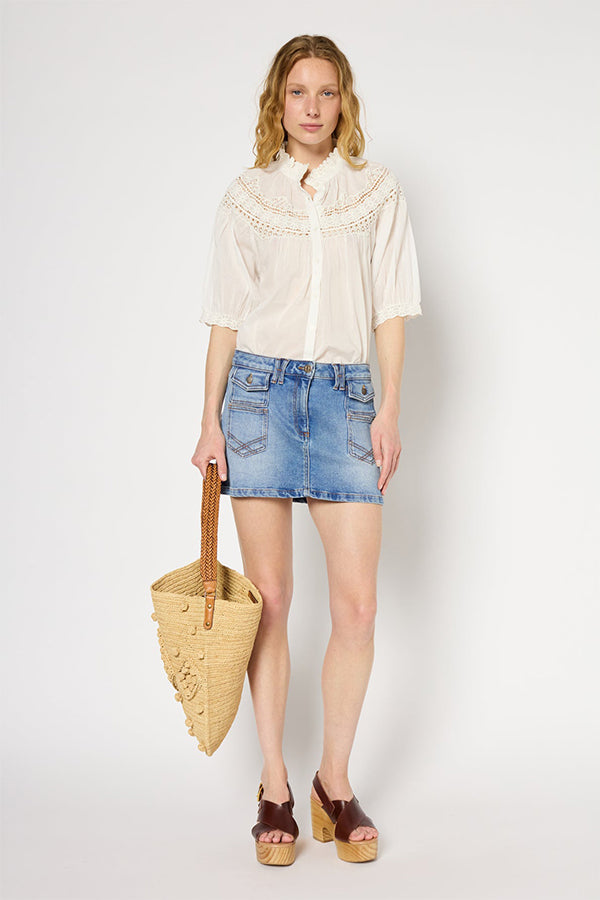 UMBER EMBROIDERED COTTON SHIRT