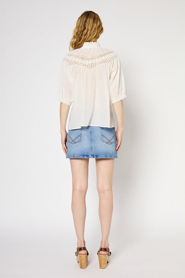 UMBER EMBROIDERED COTTON SHIRT