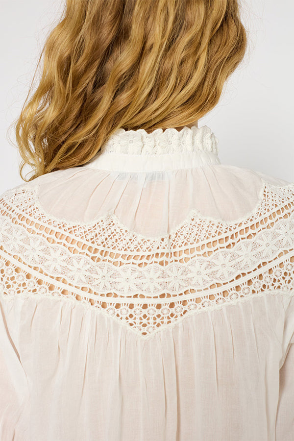 UMBER EMBROIDERED COTTON SHIRT