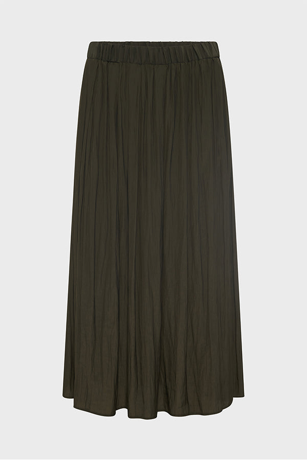 VANINA BRONZE PLEATED SATIN SKIRT