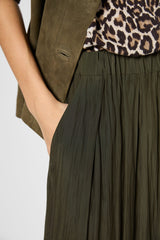 VANINA BRONZE PLEATED SATIN SKIRT