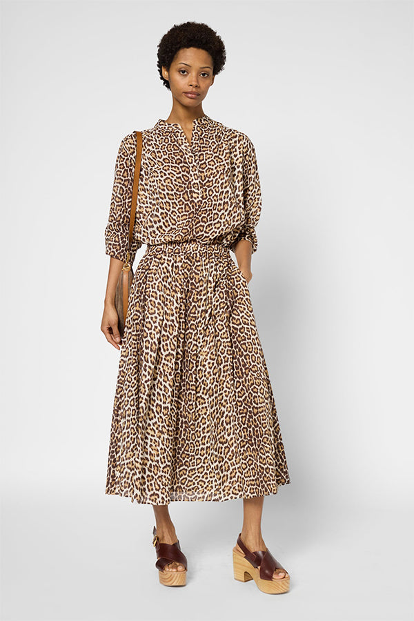 PINA LEOPARD PRINT COTTON SKIRT