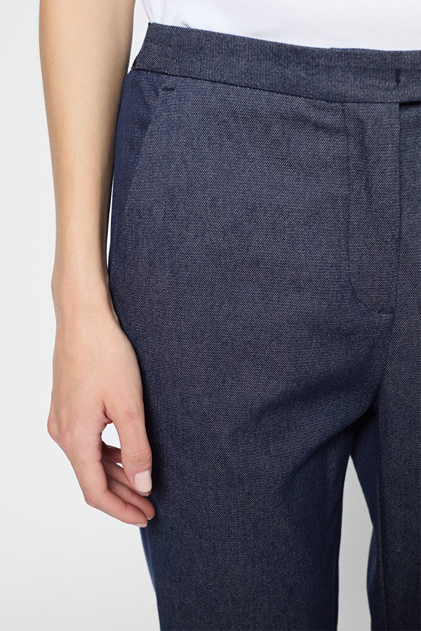 LYLA ELASTICATED STRAIGHT DENIM TROUSERS
