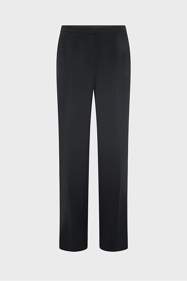 LUCE BLACK WIDE-LEG ELASTICATED WAIST TROUSERS