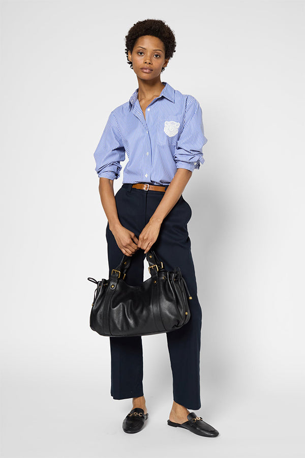 LUVA NAVY LONG LOOSE TROUSERS