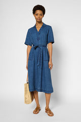 PAHOLA JEANS-STYLE LINEN DRESS