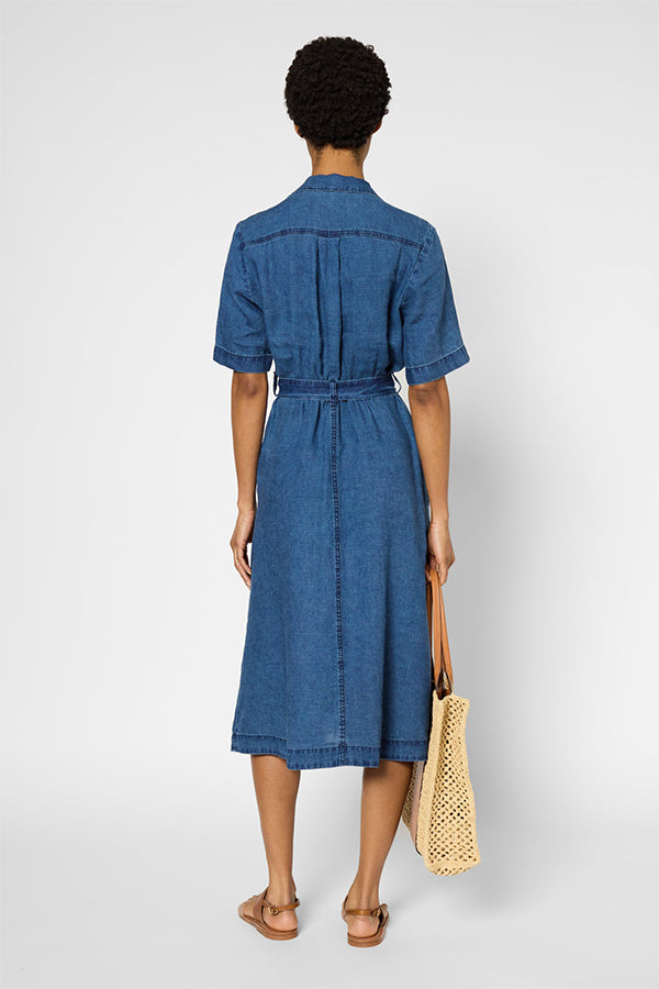 PAHOLA JEANS-STYLE LINEN DRESS