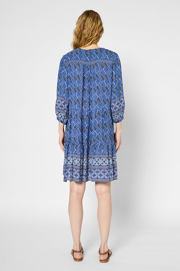 POMELINE ETHNIC STRAIGHT MINI DRESS