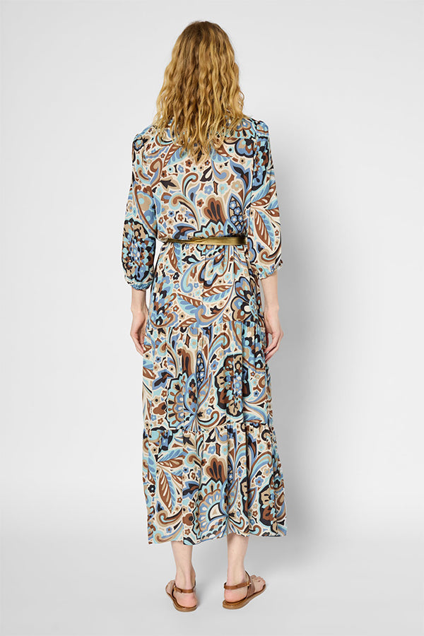 PIO VINTAGE FLORAL MAXI ELASTICATED DRESS