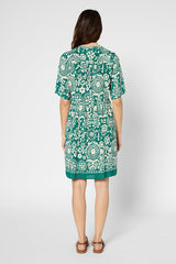 PRISHA GREEN PRINTED DRESS