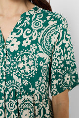 PRISHA GREEN PRINTED DRESS