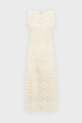 PAGETTE WAISTED MAXI EMBROIDERY DRESS