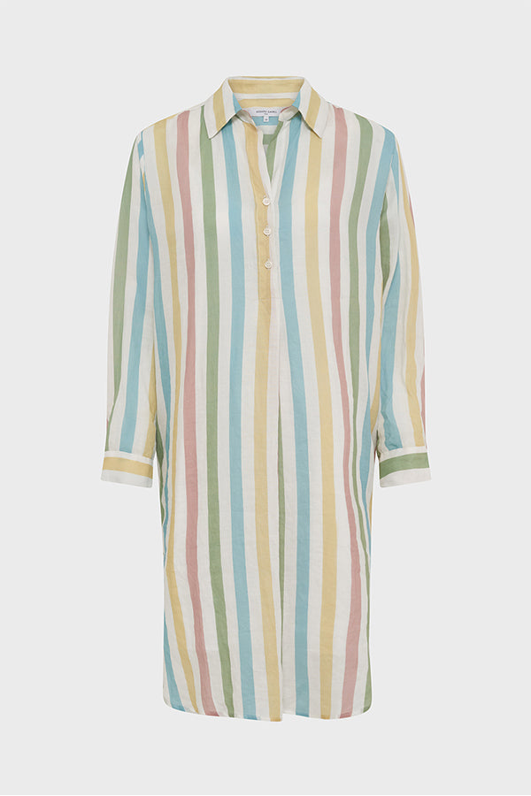 PINELOPI MULTICOLORED STRIPES SHIRT DRESS