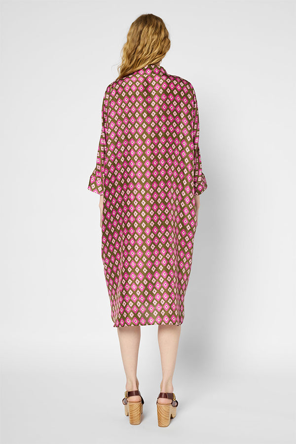 PIERRA DIAMOND SILK SHIRT DRESS