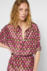 PIERRA DIAMOND SILK SHIRT DRESS