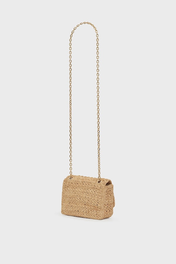 LE MINI FANNY RAFFIA MINI CROSSBODY BAG