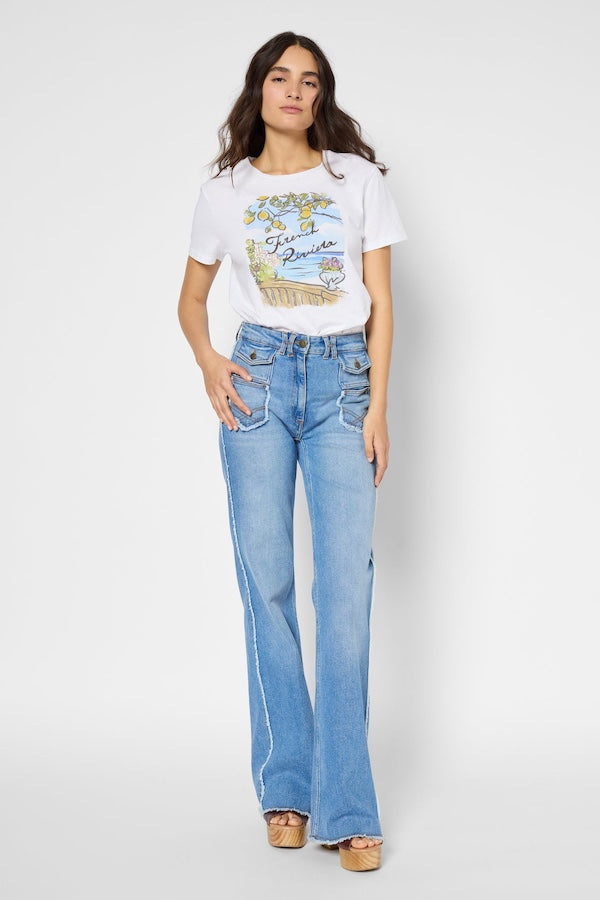 GRACIE SCREEN-PRINTED COTTON T-SHIRT
