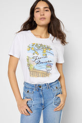 GRACIE SCREEN-PRINTED COTTON T-SHIRT