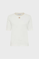 GINETTE GOLD TONE COLLAR COTTON T-SHIRT