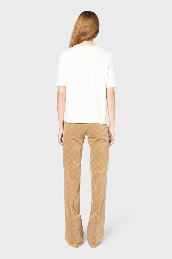 GINETTE GOLD TONE COLLAR COTTON T-SHIRT