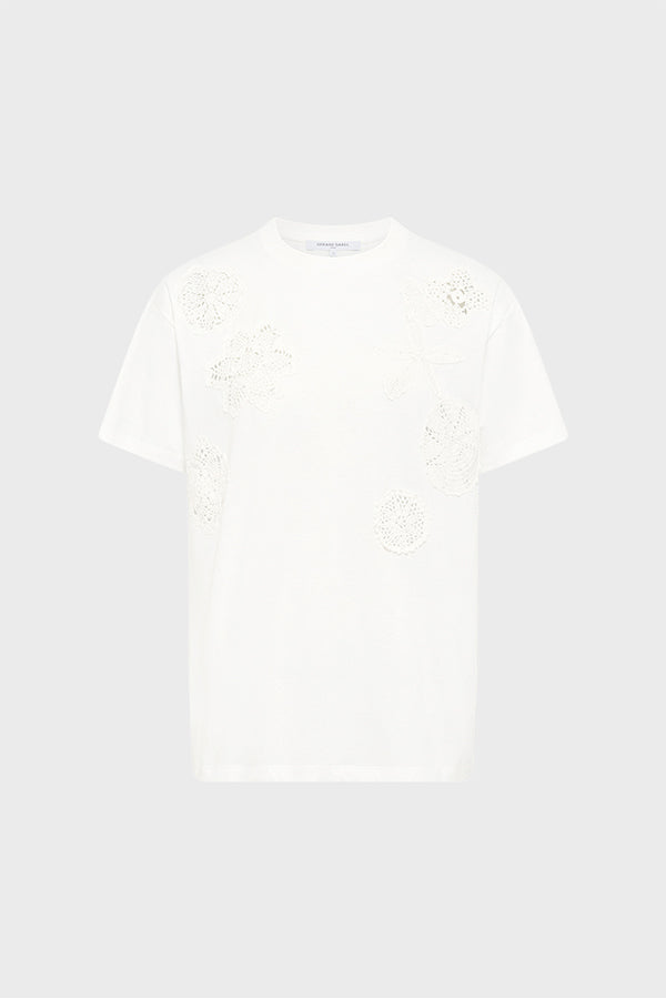 GLINDA EMBROIDERED COTTON T-SHIRT