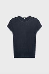 JAMILA NAVY IRIDESCENT ROUND NECK SWEATER