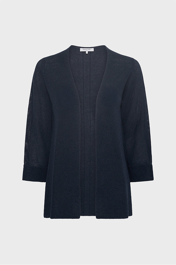 JANIS NAVY IRIDESCENT KNIT CARDIGAN