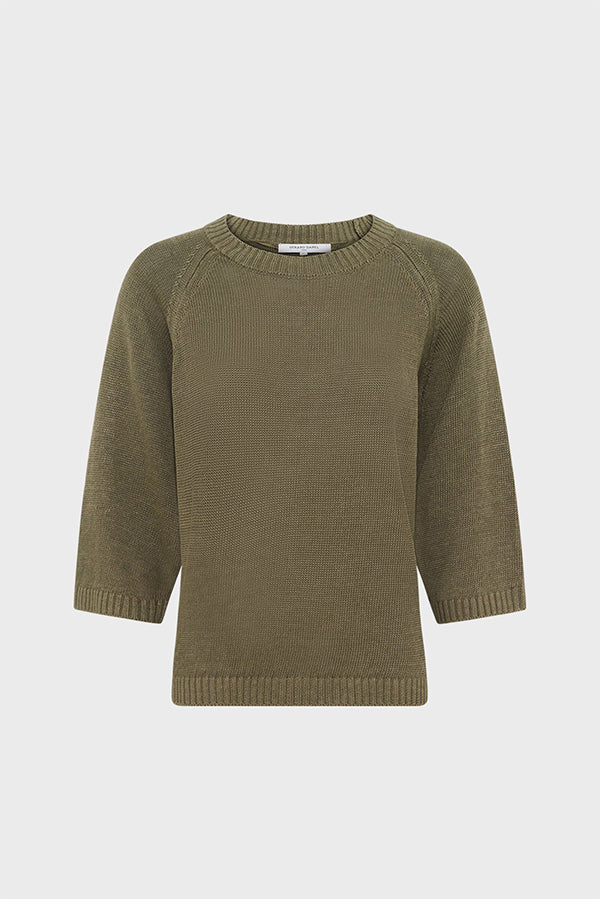 JOSIANE LOOSE LINEN ROUND-NECK SWEATER