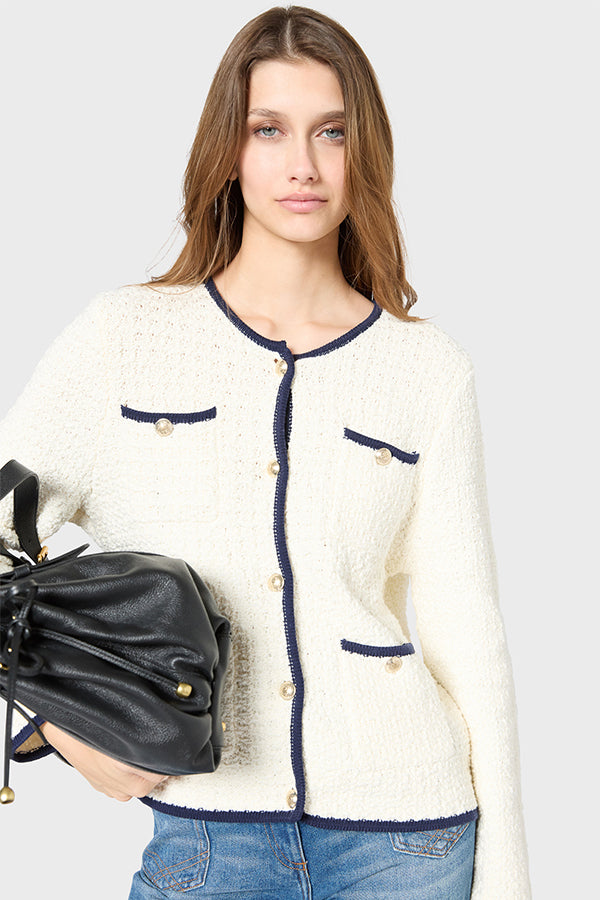 JOVIE CROCHET STYLE COTTON CARDIGAN