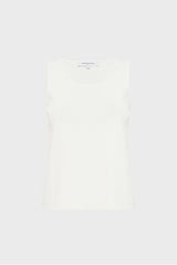 JIYOTI WHITE MICROFIBER SLEEVELESS SWEATER