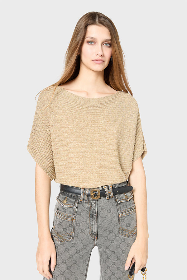 JENA LOW-CUT GOLD-TONE SWEATER