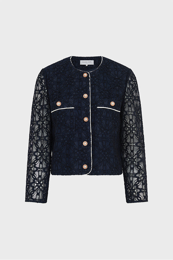 RISA NAVY SHORT LACE JACKET