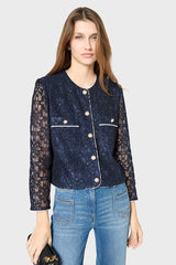 RISA NAVY SHORT LACE JACKET