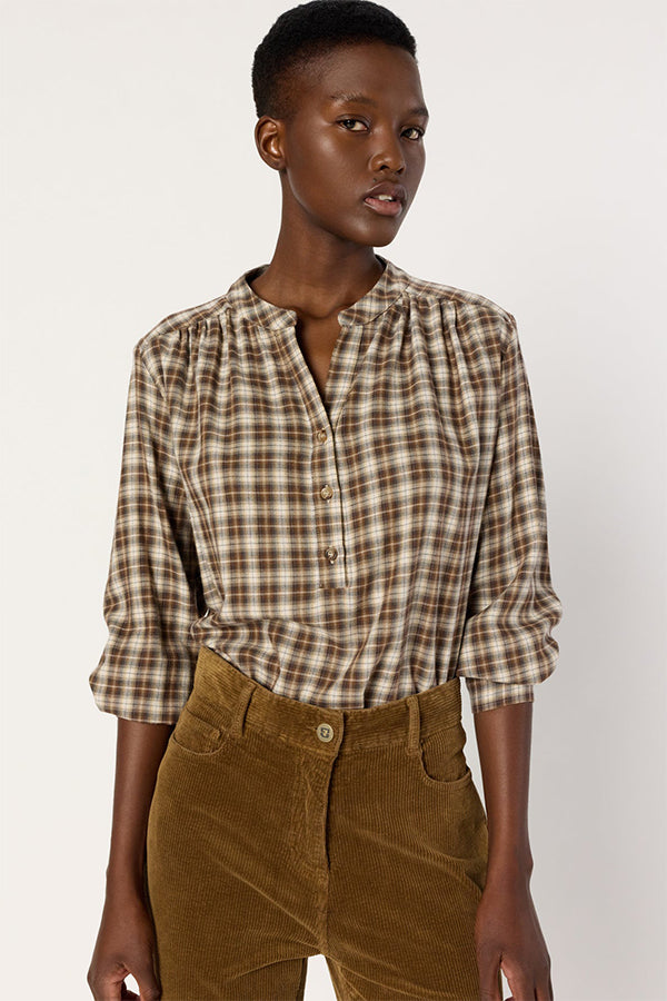 ALINE CHECKED BLOUSE