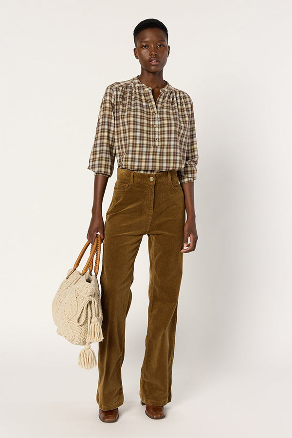 ALINE CHECKED BLOUSE