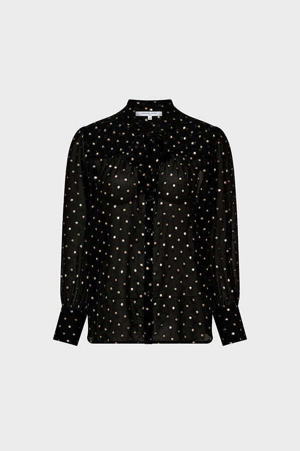 ANDREE LAVALIERE COLLAR MUSLIN SHIRT