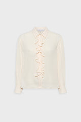 ADELE ECRU JABOTS JACQUARD SHIRT