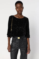 ALIENOR SEQUIN EVENING TOP